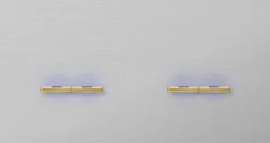 Basalte Chopin: Chopin - 2-gang horizontal - brushed aluminium - dual levers & dual levers gold with LED