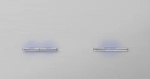 Basalte Chopin: Chopin - 2-gang horizontal - brushed aluminium - dual levers & single lever chrome with LED
