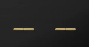 Basalte Chopin: Chopin - 2-gang horizontal - brushed black - dual levers & dual levers gold without LED