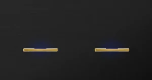 Basalte Chopin: Chopin - 2-gang horizontal - brushed black - single lever & single lever gold with LED