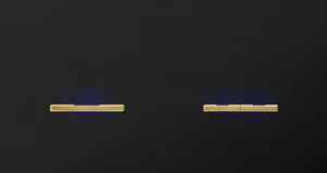 Basalte Chopin: Chopin - 2-gang horizontal - brushed black - single lever & dual levers gold with LED
