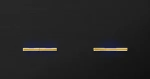 Basalte Chopin: Chopin - 2-gang horizontal - brushed black - dual levers & single lever gold with LED