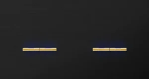 Basalte Chopin: Chopin - 2-gang horizontal - brushed black - dual levers & dual levers gold with LED