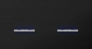 Basalte Chopin: Chopin - 2-gang horizontal - brushed black - dual levers & dual levers chrome with LED