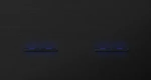 Basalte Chopin: Chopin - 2-gang horizontal - brushed black - dual levers & dual levers black with LED