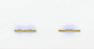 Basalte Chopin: Chopin - 2-gang horizontal - satin white - dual levers & single lever gold with LED