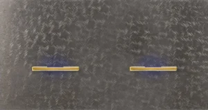Basalte Chopin: Chopin - 2-gang horizontal - fer forgé grey - single lever & single lever gold with LED