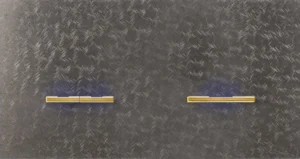 Basalte Chopin: Chopin - 2-gang horizontal - fer forgé grey - dual levers & single lever gold with LED