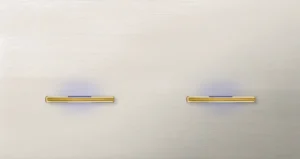 Basalte Chopin: Chopin - 2-gang horizontal - brushed nickel - single lever & single lever gold with LED