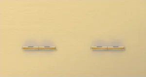Basalte Chopin: Chopin - 2-gang horizontal - brushed brass - dual levers & dual levers gold with LED