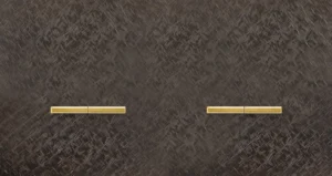 Basalte Chopin: Chopin - 2-gang horizontal - fer forgé bronze - dual levers & dual levers gold without LED
