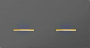 Basalte Chopin: Chopin - 2-gang horizontal - brushed volcanic grey - single lever & single lever gold with LED