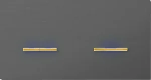 Basalte Chopin: Chopin - 2-gang horizontal - brushed volcanic grey - dual levers & single lever gold with LED
