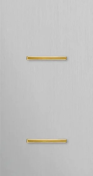Basalte Chopin: Chopin - 2-gang vertical - brushed aluminium - single lever & single lever gold without LED