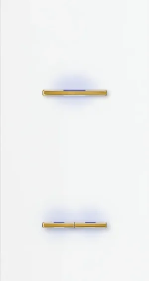 Basalte Chopin: Chopin - 2-gang vertical - satin white - single lever & dual levers gold with LED