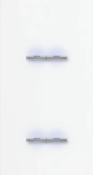 Basalte Chopin: Chopin - 2-gang vertical - satin white - dual levers & dual levers chrome with LED