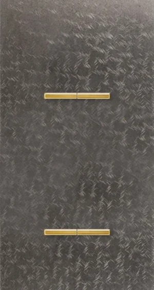 Basalte Chopin: Chopin - 2-gang vertical - fer forgé grey - dual levers & dual levers gold without LED