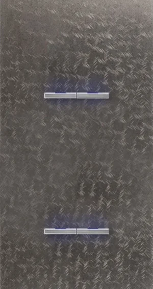 Basalte Chopin: Chopin - 2-gang vertical - fer forgé grey - dual levers & dual levers chrome with LED