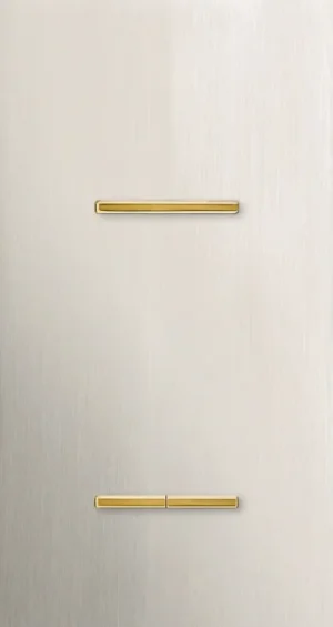 Basalte Chopin: Chopin - 2-gang vertical - brushed nickel - single lever & dual levers gold without LED