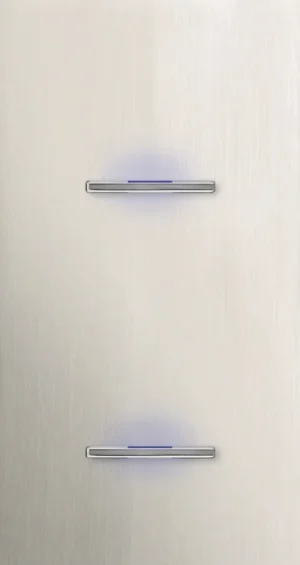 Basalte Chopin: Chopin - 2-gang vertical - brushed nickel - single lever & single lever chrome with LED