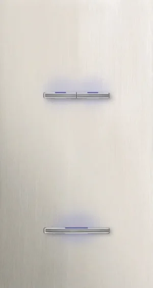 Basalte Chopin: Chopin - 2-gang vertical - brushed nickel - dual levers & single lever chrome with LED