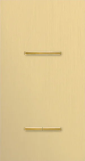 Basalte Chopin: Chopin - 2-gang vertical - brushed brass - single lever & dual levers gold without LED