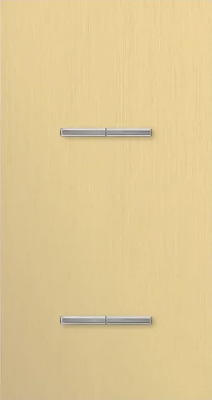 Basalte Chopin: Chopin - 2-gang vertical - brushed brass - dual levers & dual levers chrome without LED