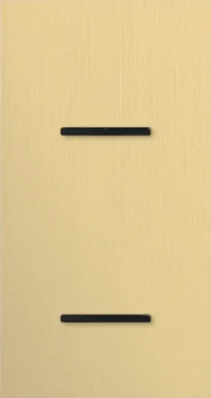 Basalte Chopin: Chopin - 2-gang vertical - brushed brass - dual levers & single lever black without LED