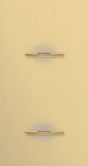 Basalte Chopin: Chopin - 2-gang vertical - brushed brass - single lever & single lever gold with LED