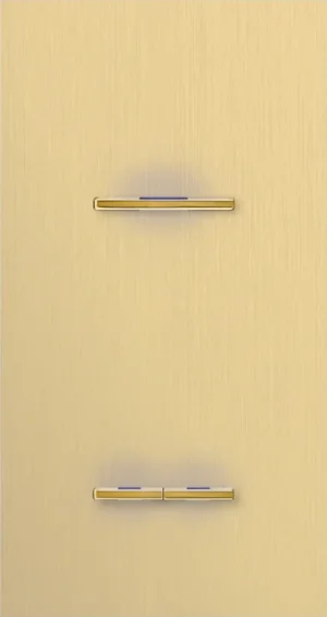 Basalte Chopin: Chopin - 2-gang vertical - brushed brass - single lever & dual levers gold with LED