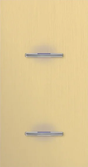 Basalte Chopin: Chopin - 2-gang vertical - brushed brass - single lever & single lever chrome with LED