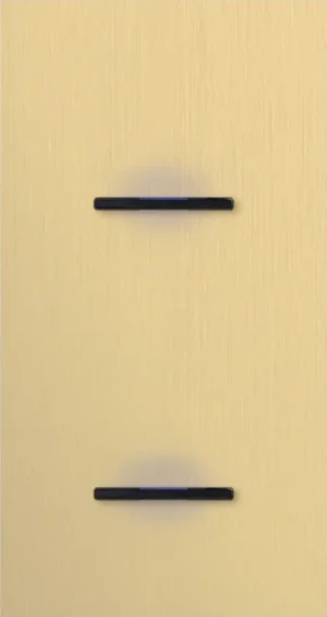 Basalte Chopin: Chopin - 2-gang vertical - brushed brass - single lever & single lever black with LED