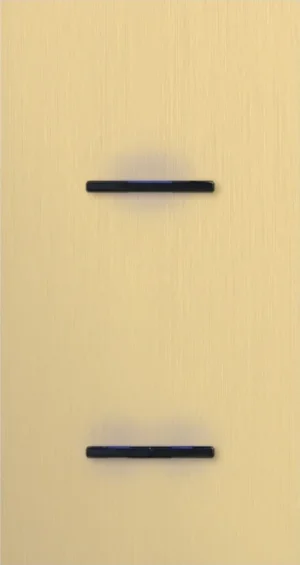 Basalte Chopin: Chopin - 2-gang vertical - brushed brass - single lever & dual levers black with LED