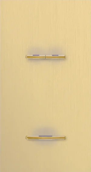 Basalte Chopin: Chopin - 2-gang vertical - brushed brass - dual levers & single lever gold with LED