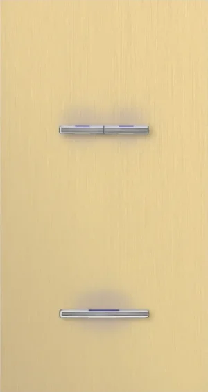Basalte Chopin: Chopin - 2-gang vertical - brushed brass - dual levers & single lever chrome with LED