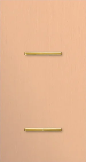 Basalte Chopin: Chopin - 2-gang vertical - rosé - single lever & dual levers gold without LED