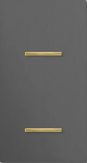 Basalte Chopin: Chopin - 2-gang vertical - brushed volcanic grey - single lever & single lever gold without LED