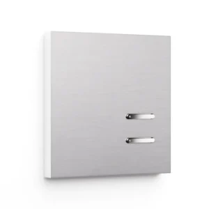 Basalte Matisse: Matisse KNX front - 1-gang - brushed aluminium - 2 buttons - chrome