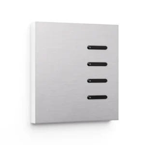 Basalte Matisse: Matisse KNX front - 1-gang - brushed aluminium - 4 buttons - black