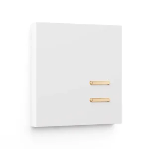 Basalte Matisse: Matisse KNX front - 1-gang - satin white - 2 buttons - gold