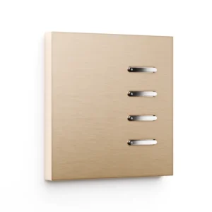Basalte Matisse: Matisse KNX front - 1-gang - brushed brass - 4 buttons - chrome