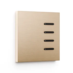 Basalte Matisse: Matisse KNX front - 1-gang - brushed brass - 4 buttons - black