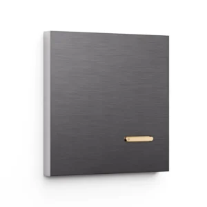 Basalte Matisse: Matisse KNX front - 1-gang - brushed volcanic grey - 1 button - gold