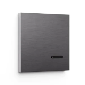 Basalte Matisse: Matisse KNX front - 1-gang - brushed volcanic grey - 1 button - black