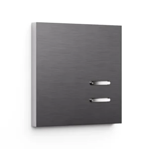 Basalte Matisse: Matisse KNX front - 1-gang - brushed volcanic grey - 2 buttons - chrome