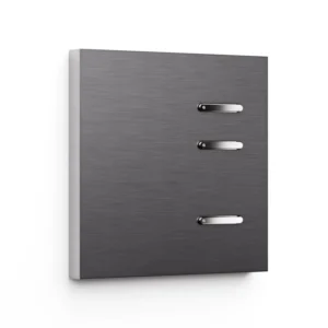 Basalte Matisse: Matisse KNX front - 1-gang - brushed volcanic grey - 3 buttons - chrome