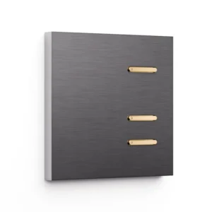 Basalte Matisse: Matisse KNX front - 1 gang - brushed volcanic grey - 3i buttons - gold