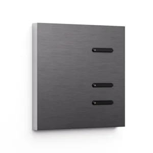 Basalte Matisse: Matisse KNX front - 1 gang - brushed volcanic grey - 3i buttons - black