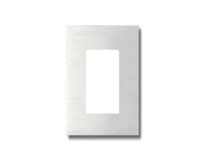 Basalte Outlet covers: US single outlet cover - horizontal brushed aluminium
