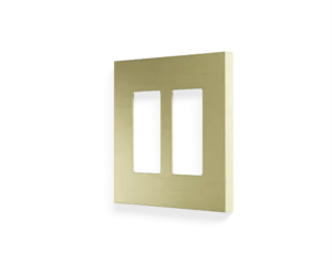 Basalte Outlet covers: US dual outlet cover - horizontal brushed brass